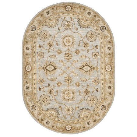 Safavieh 4 ft. 6 in. x 6 ft. 6 in. Oval Antiquity Hand Tufted RugLight Blue & Sage AT856B-5OV